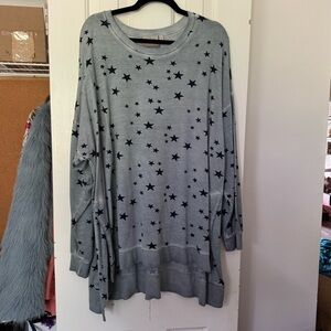 Dantelle Slate Blue Top with Navy Stars